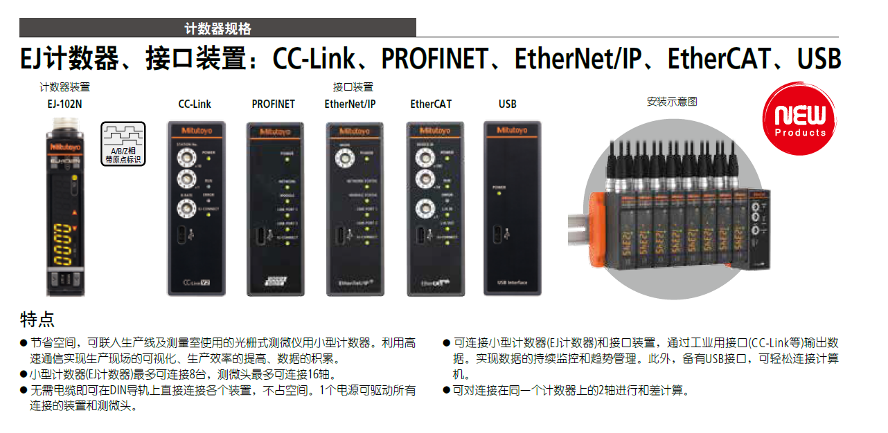 日本三豐EJ計數(shù)器、接口542-080 EJ-102N